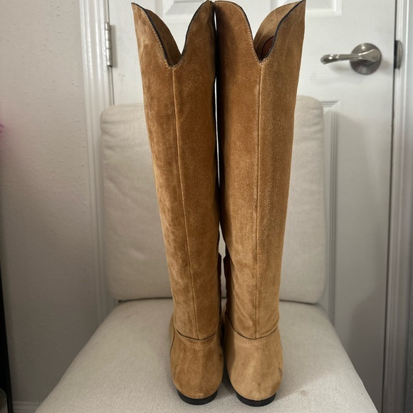 Conscious Woman’s Polo Ralph Lauren Brown Leather suede knee-high flat boots 6.5 - Picture 2 of 7